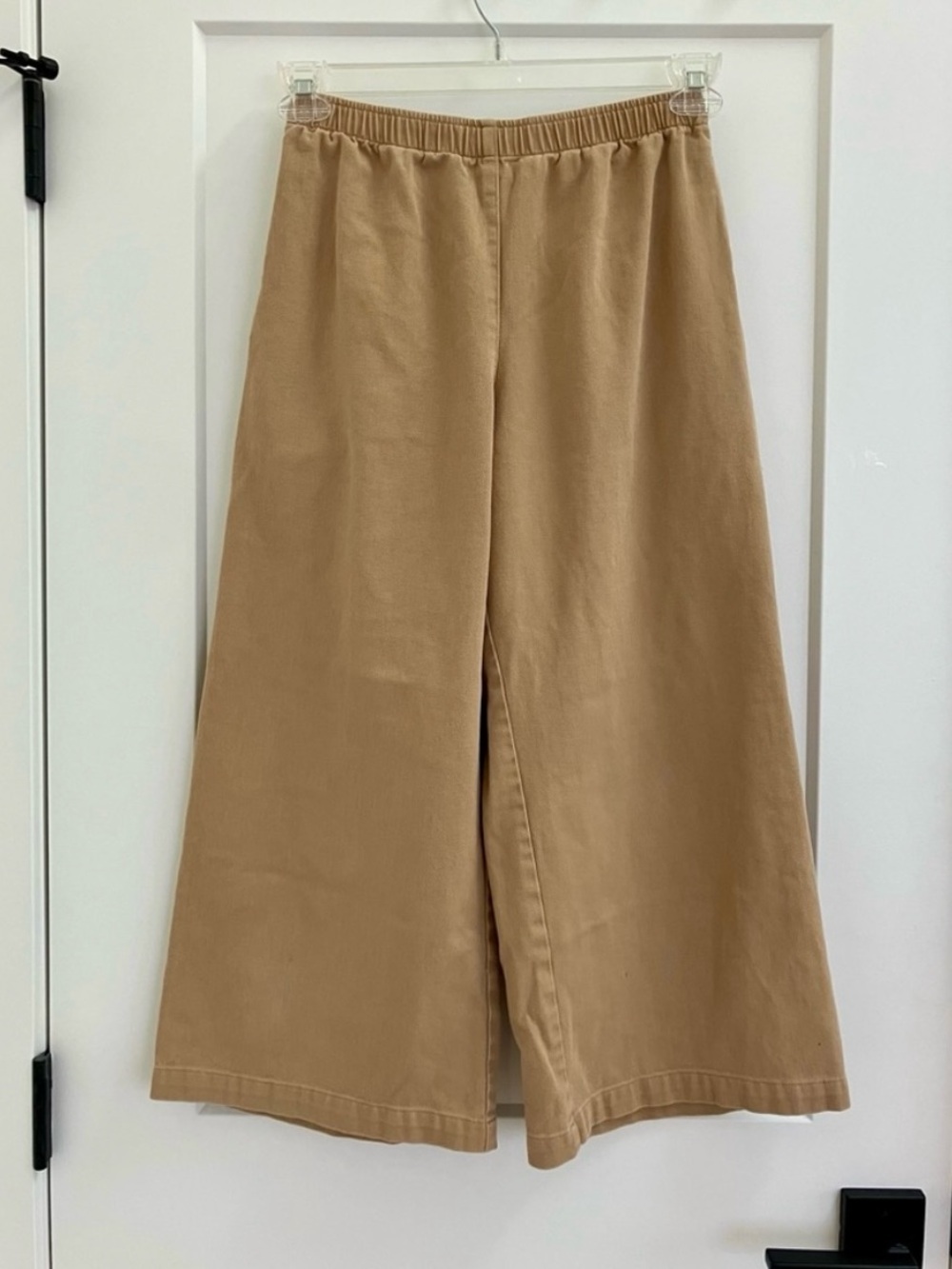 Me & Arrow Tan Elastic Waist Cotton Pants